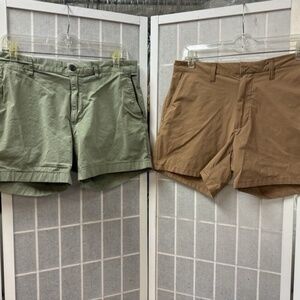 Goodthreads, Woman, 2 Shorts $14 Each, Brown, Green, Sz 32,Zip, Button,Pockets.!